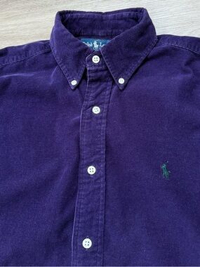 Vintage Polo Ralph Lauren Blake Shirt Men S Relaxed Purple Corduroy Pony Preppy